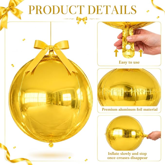 Black Gold Round Foil Balloons - Image 7
