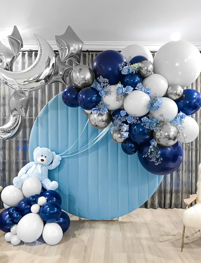 Navy Blue and Silver Balloon Garland Arch Kit, Graduation, Baby Shower - Image 2