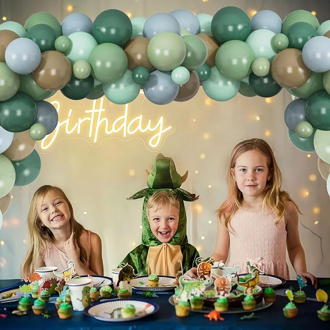 Blue Green Brown Balloons, 12 Inch Sage Pastel Green Balloon Dusty Blue Balloon - Image 3