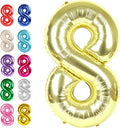 Champagne Gold Number 8 Balloon 40 inch, Balloon numbers party supplies by Upgesy