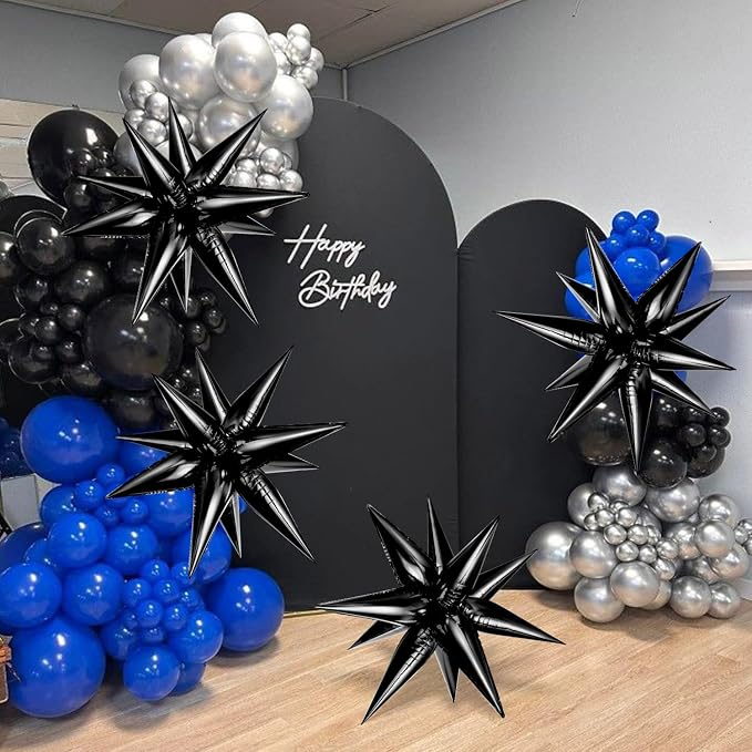 Black Star Balloons, Spike Cone Mylar Balloon - Image 5
