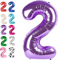 Purple Number 2 Balloon 40 inch, Balloon numbers party supplies, deco photo by Upgesy
