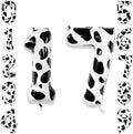 40 Inch Cow Print Number 17 Balloon Set, Giant Black & White Foil Mylar Number by Unknown