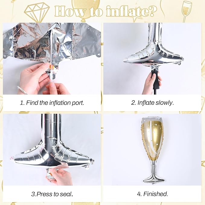 Champagne Balloons, Bachelorette Party Balloons - Image 5