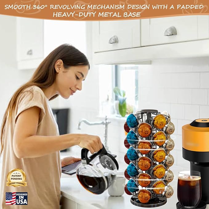 Nespresso Pods Holder Tower Stand, Vertuo Pod Holder 40 Pods Capacity, - Image 7