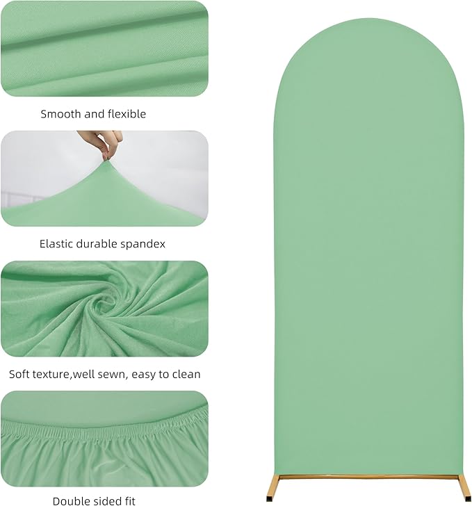 Wedding Arch Cover 6.6FT Arch Backdrop Cover Spandex Fitted Arch Cover for Round Top Chiara Backdrop Stand Covers for Wedding Birthday Party Baby Shower Banquet Ceremony Decoration