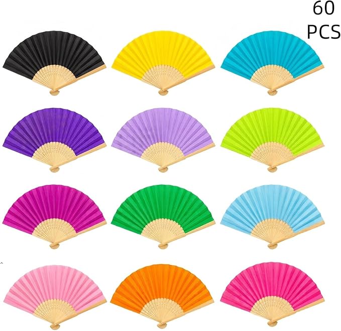 Paper Hand Fans, 8.3 Inch Foldable Handheld Fans - Image 8