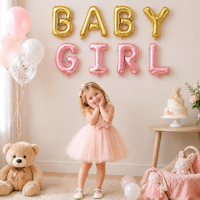 52 Pcs Letter Balloons Pink Gold Balloon Banner 16 Inch 2 Sets A- Z Alphabet - Image 8