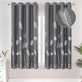 Silver Palm Tree Blackout Curtains 2 Panels by ESTELARTEXTILER
