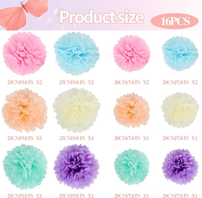 BestoFun 16Pcs Pastel Party Decorations - Image 3