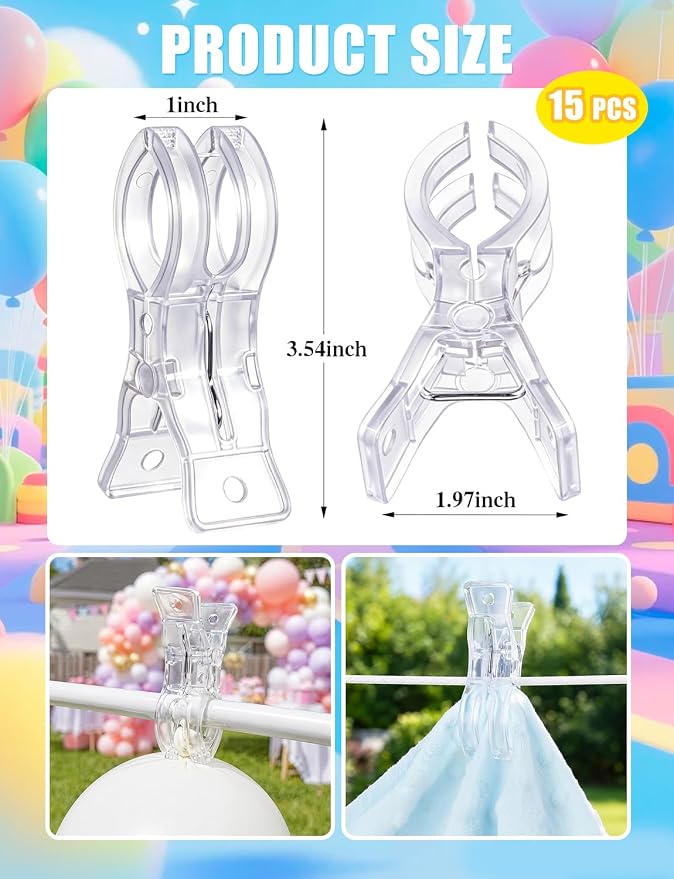 20Pcs Large Balloons Arch Clips, 3.5 Inch Plastic Backdrop Spring Clamps | Clip - Image 3