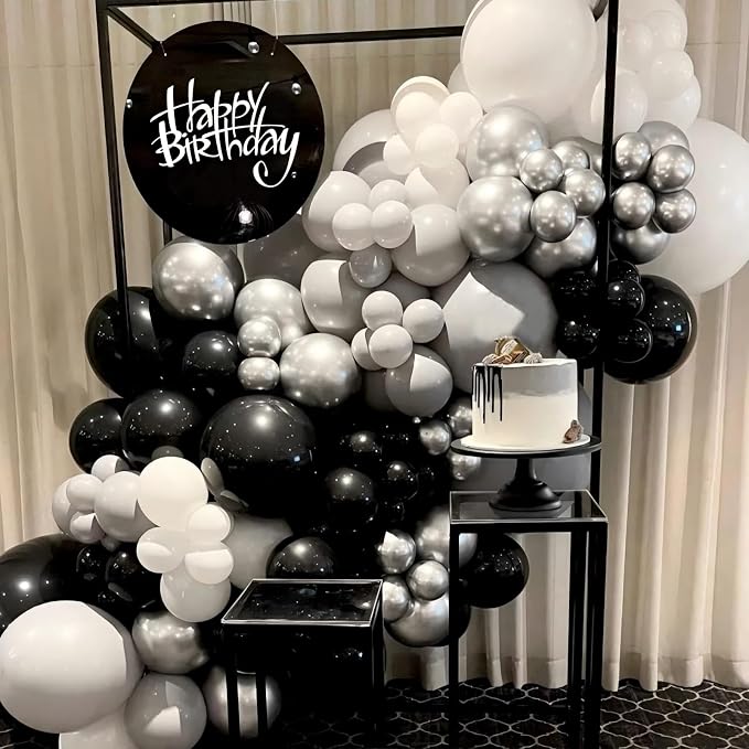 FOTIOMRG Metallic Silver Balloons 12 inch, 100 Pack Chrome Silver Latex Balloons - Image 4