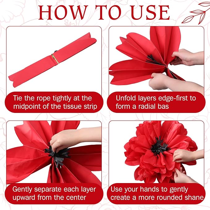 TaoBary Large Colorful Tissue Paper Flowers Giant Fiesta Paper Pom Poms - Image 3