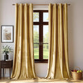 BULBUL Velvet Gold Curtains 108 inch Length- Living Room Blackout Thermal by ModernShinyVelvetCurtains