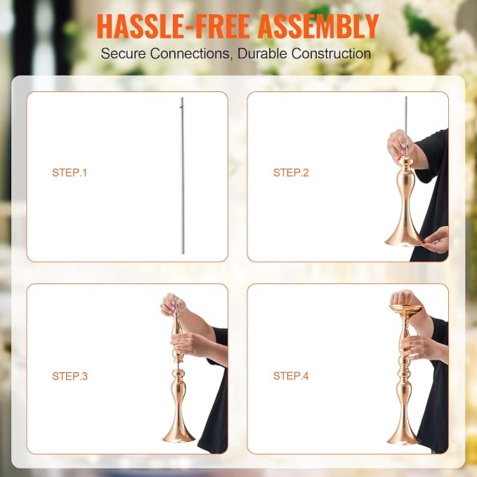 VEVOR 24PCS 50cm/19.7” Tall Wedding Flower Vase, Metal Wedding Centerpiece - Image 5