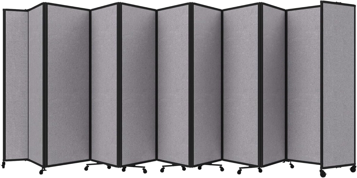 Versare Room Divider 360 Portable Wall Partition | Folding Panels | Large Freestanding Divider | Locking Wheels | Temporary Room Separator