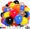 Biapian Race Car Balloons Set, 12 Inch Colorful Confetti Royal Blue Red Yellow by BIAPIAN