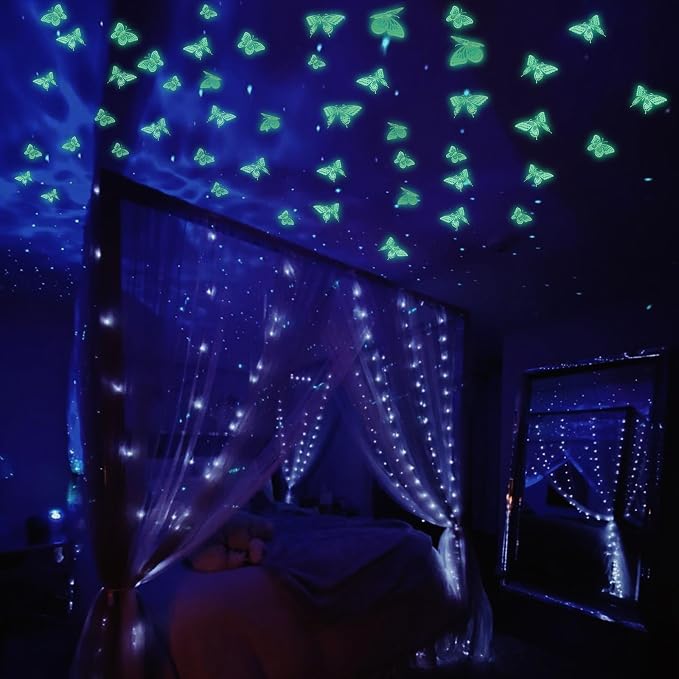 SAOROPEB Glow in The Dark 3D Butterfly 24 Pcs 3 Sizes, Luminous Butterfly - Image 5