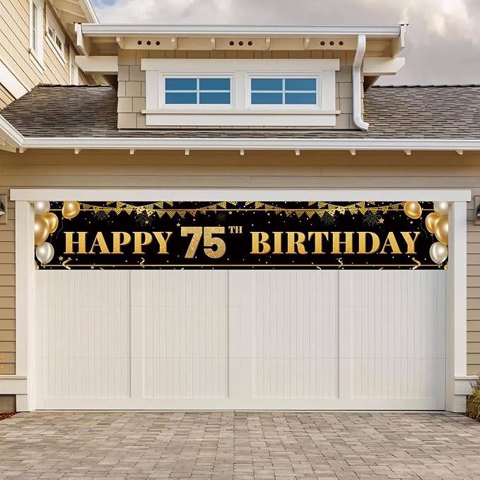 Large Happy 75th Birthday Decoration Banner, 75th Birthday Party Decorations - Image 6