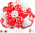 FunHot Valentines Balloons, 12 Inch White Heart Printed Latex Balloons by FunHot