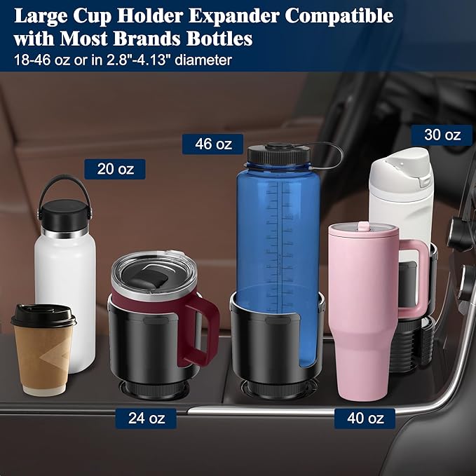 Quick-Install Car Cup Holder Expander, Space-Saving Cup Holder - Image 2