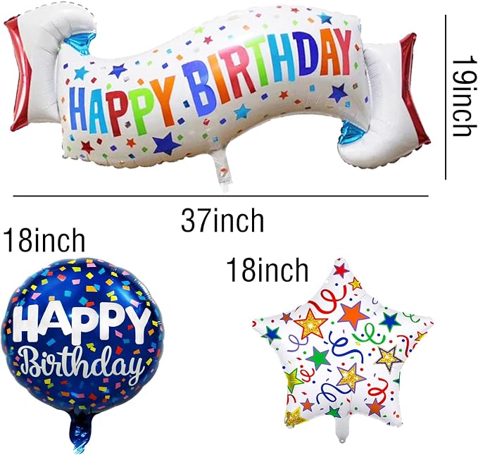 Birthday Decoration Set Colorful Happy Birthday Banner Balloon - Image 3