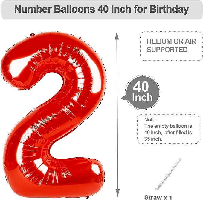 Birthday Number Balloons 40 Inch 1 Balloon - Image 5