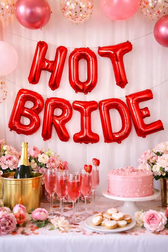 KatchOn Red Hot Bride Balloons For Red Bachelorette Party Decorations | Bride - Image 9