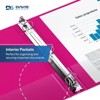 Premium Economy 6-Pack 3-Ring Binders for School or Office, Round-Ring Binders, 2 Inch, Pink