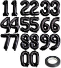 20 Pcs Black 16" Number Balloons 2 Sets 0-9 Foil Balloon Numbers Décor | Glossy by Makeyourpartypop