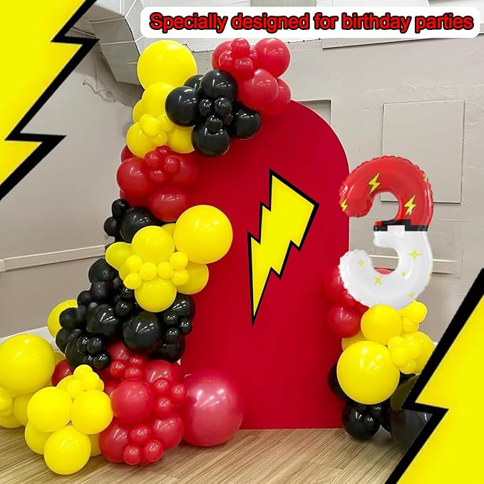 40 Inch Giant Red and White Cartoon Theme Number Foil Balloons - Image 4