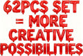 62 Pcs Red Letter Balloons, Custom 2 Set A-Z Set by GOGAKIE