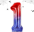 40 Inch Red Blue Number 1 Balloon by Vuzvuv