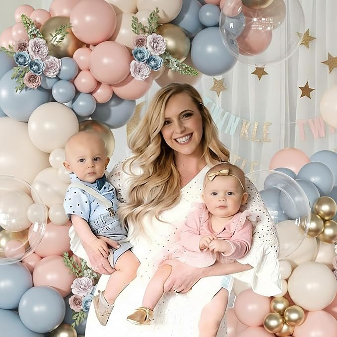 Gender Reveal Pink Blue Balloon Arch Kit Baby Shower Decorations | 126Pcs Pink - Image 3