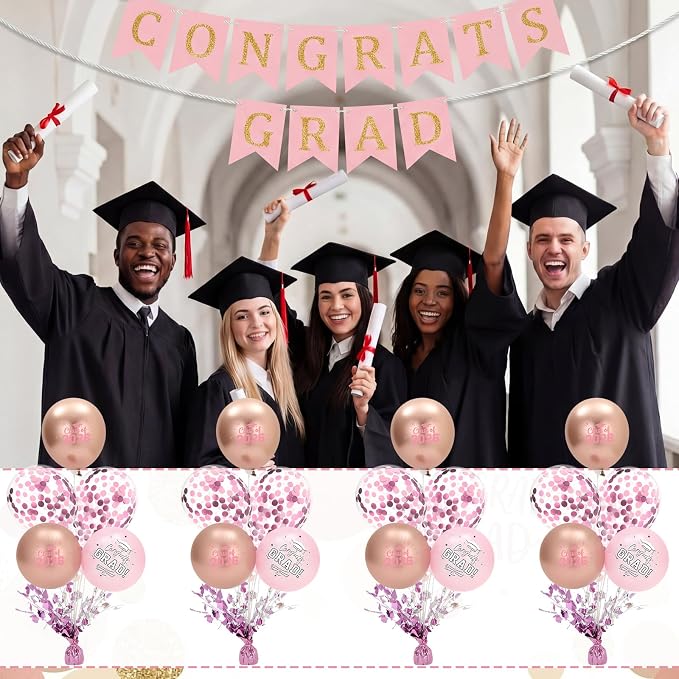 4 Set Pink and Gold 2026 Graduation Table Centerpiece - Image 4
