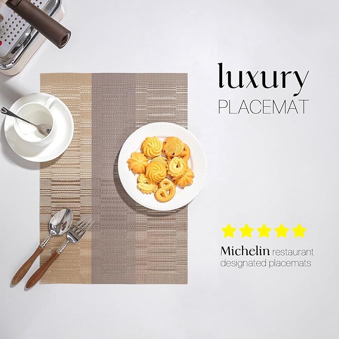 LEXMORE PlaceMats Set of 12 Vinyl/Plastic Woven Place Mats - Image 2