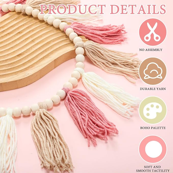 SmoothNovelty 2 Pcs Boho Tassel Garland Decor Include 1 Boho Tassel Garland - Image 3