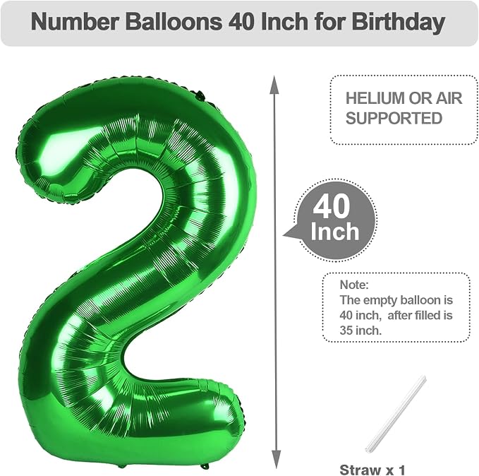 Numbers 10 Balloon 40Inch Dark Green Balloon - Image 5