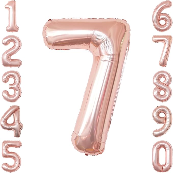 Rose Gold Number 7 Balloon 40 Inch, Blush Foil by Unknown