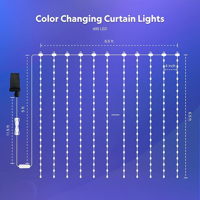 JMEXSUSS 400 LED Smart Curtain Lights - Image 7