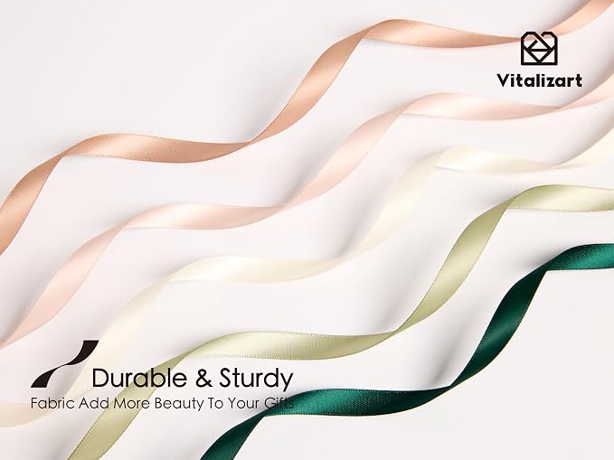 Vitalizart Ribbons for Crafts 3/8" x 50 Yd Satin Ribbon Double Face Gift - Image 4
