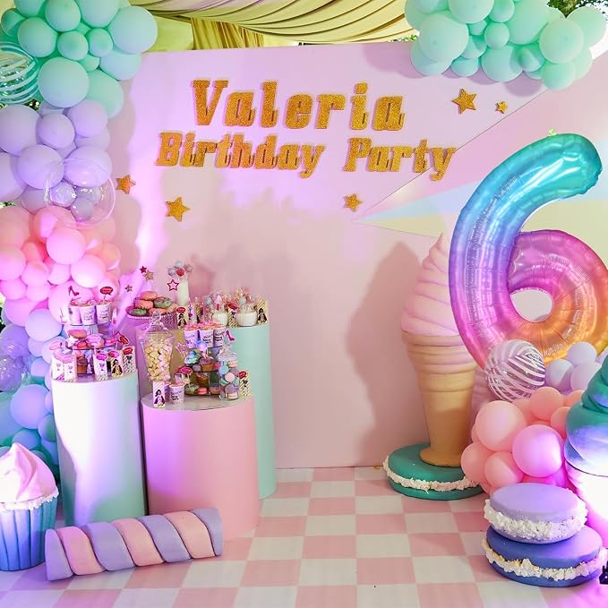 Rainbow Number 6 Balloon, 40 Inch Large Number Foil Mylar Balloons - Image 6