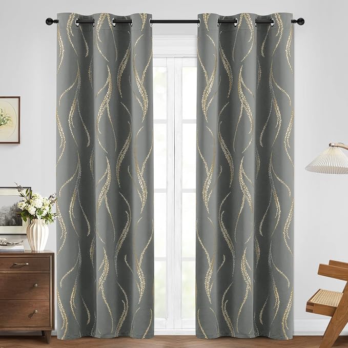 Yakamok Grey Light Blocking Curtains - Image 2