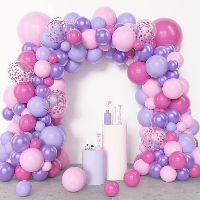 Amandir 153Pcs Pink Purple Balloons Arch Garland Kit Different Sizes | 18 12 10 - Image 2