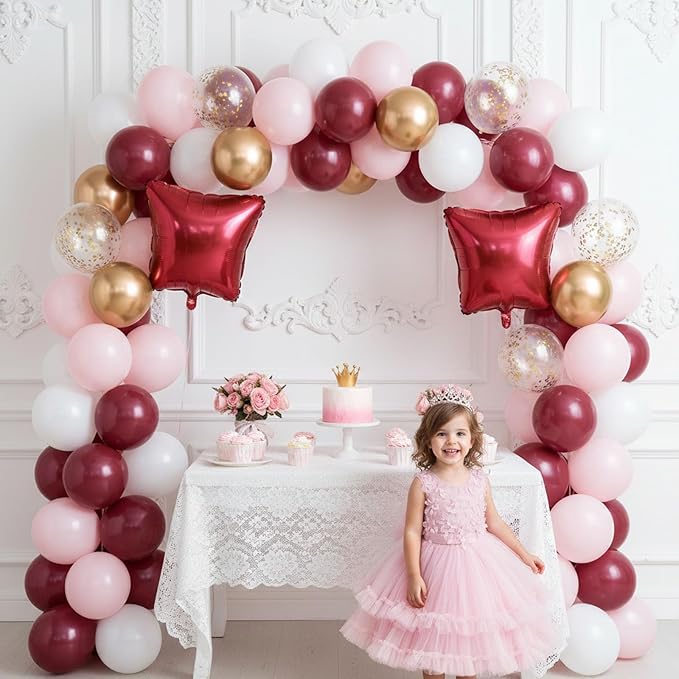 LOVESTOWN 110 PCS Burgundy Balloons, 12 Inch Bright Burgundy Latex Balloons | - Image 3