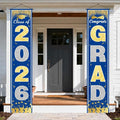 OHOME Graduation Decorations 2026 2027- Blue Gold Congrats Grad Porch Banner by OHOME