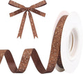 Brown Metallic Glitter Ribbon for Gift Wrapping 3/8in x 10Yds | Cheer Sparkle by HISWAN