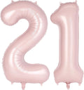 Light Pink Number 21 Balloon, 40 Inch Giant Mylar Number Balloons, Large Foil by AIQINHU
