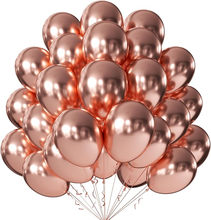 10 Inch Metallic Rose Gold Balloons by KALOR