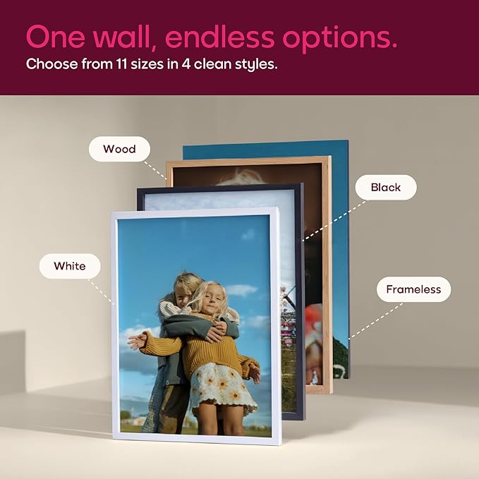 Mixtiles Official - Custom Photo Tiles - Personalized Printed Photos - Magnetic Wall Frames - Adhesive Sticker, No Nails - Various Sizes and Frames - offbeat-set-5-Tile - Oak Frame